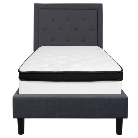 Flash Furniture Twin Platform Bed Set, Gray SL-BMF-29-GG
